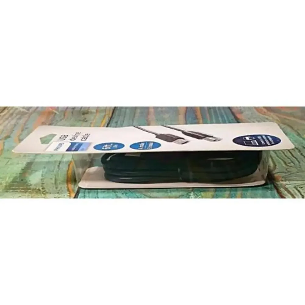 Philips USB Device Cable A‎ Male to B Male 6ft (1.8m)